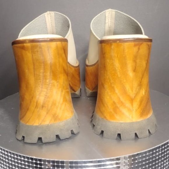 Hey Girl Cream Platform Mules size 9 pre owned Exellent condition - Picture 6 of 13